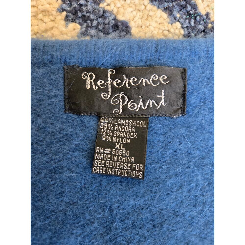 Reference Point Blue Angora Wool Blend Sweater Si… - image 5